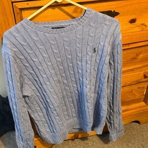 Ralph Lauren women’s Light Blue Cable Knit Crewneck Sweater